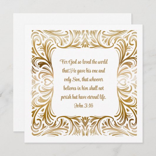 Johannes 3:16 Aangepaste tekst Elegante gouden Ker (Voorkant / Achterkant)