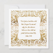 Johannes 3:16 Aangepaste tekst Elegante gouden Ker (Voorkant)