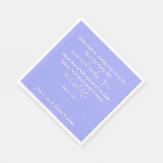 Johannes 3:16 | Aangepaste tekst Paarse Religious  Servet (Hoek)