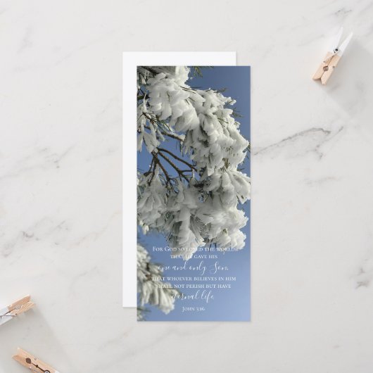 Johannes 3:16 Aangepaste tekst | Sneeuw Natuur ori (Voorkant / Achterkant in situ)