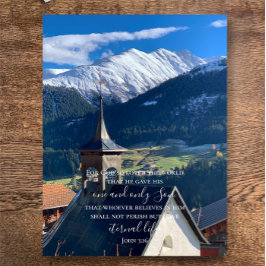 Johannes 3:16 Aangepaste tekst | Zwitserse Alpen O Briefkaart