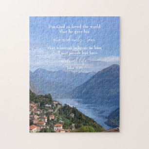 Johannes 3:16 Aangepaste tekst Zwitserse Alpen O Legpuzzel