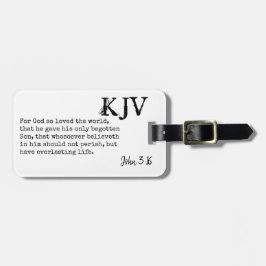 Johannes 3:16 Bijbelcitaat - Kan worden aangepast Bagagelabel