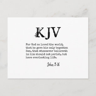 Johannes 3:16 Bijbelcitaat - Kan worden aangepast Briefkaart