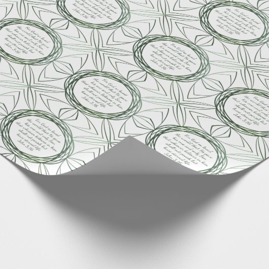 Johannes 3:16 Bijbelse Geschriften Moderne Groene  Cadeaupapier (Hoek)