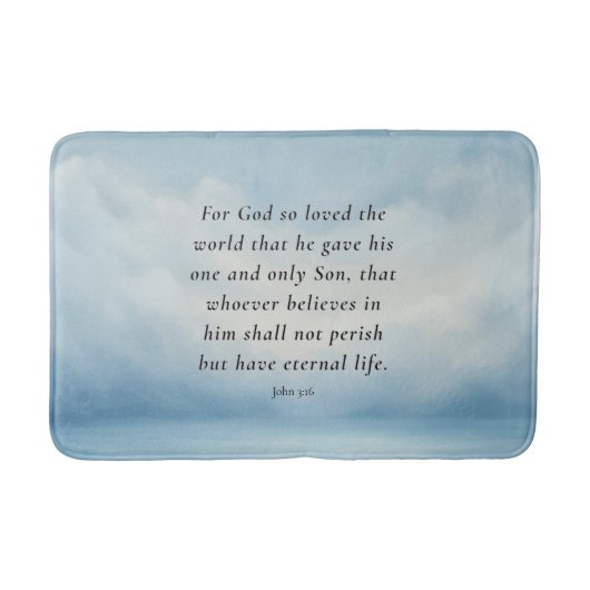 Johannes 3:16 Bijbelvers Afbeelding Badmat (Voorkant)