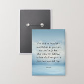 Johannes 3:16 Bijbelvers Afbeelding Button (Voorkant / Achterkant)