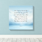 Johannes 3:16 Bijbelvers Afbeelding Canvas Afdruk (Insitu (Houten vloer))