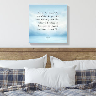 Johannes 3:16 Bijbelvers Afbeelding Canvas Afdruk