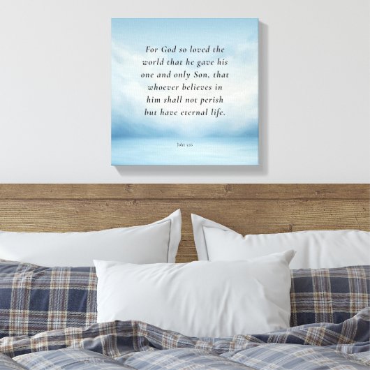 Johannes 3:16 Bijbelvers Afbeelding Canvas Afdruk (Insitu (Slaapkamer))