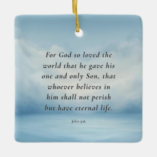 Johannes 3:16 Bijbelvers Afbeelding Keramisch Ornament