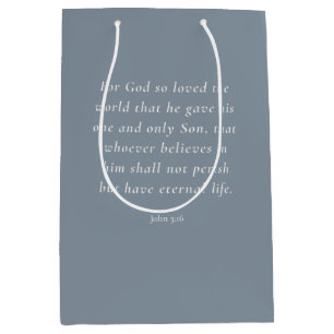 Johannes 3:16 Bijbelvers Afbeelding Medium Cadeauzakje