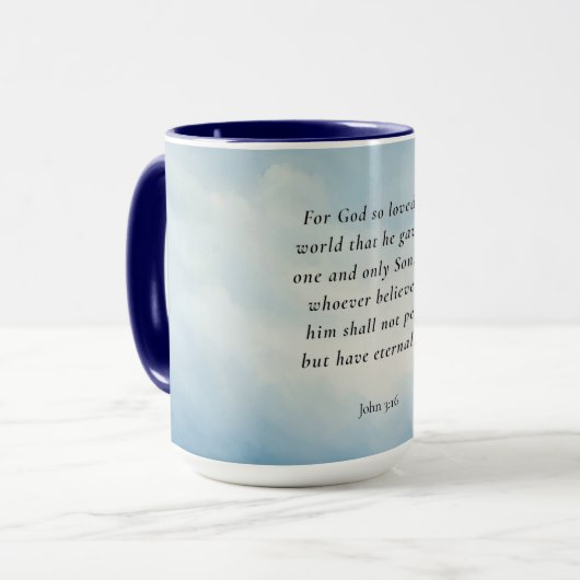 Johannes 3:16 Bijbelvers Afbeelding Mok (Voorkant links)