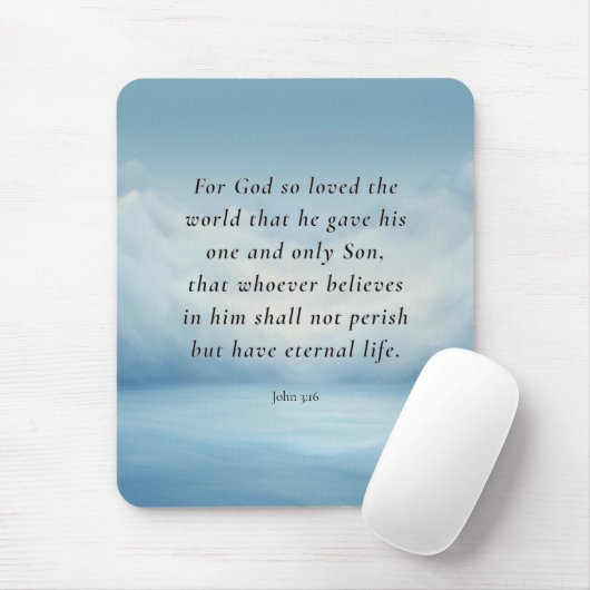 Johannes 3:16 Bijbelvers Afbeelding Muismat (Met muis)