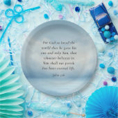 Johannes 3:16 Bijbelvers Afbeelding Papieren Bordje (Feest)