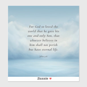 Johannes 3:16 Bijbelvers Afbeelding Sticker