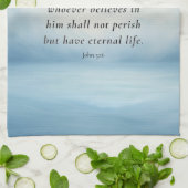 Johannes 3:16 Bijbelvers Afbeelding Theedoek (Gevouwen)