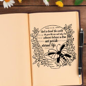 Johannes 3:16 Bijbelvers Bloemenlamp Rubberstempel