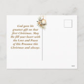 Johannes 3:16 Bijbelvers Christelijk gouden kerst Feestdagenkaart (Achterkant)