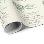 Johannes 3:16 Bijbelvers Custom Modern Christmas Cadeaupapier<br><div class="desc">Deel het wonderbaarlijke wonder of Kerstmis met dit Christelijke Bijbelvers in Johannes 3:16. Deze moderne stijlvolle groene crème op geloof kerstcadeauverpakking voegt inspirerend geschriften toe aan uw cadeaus, geschenken en verpakking. Ik heb dit unieke handgetekende botanische ontwerp van den en bessen voor je gemaakt. De elegante bogen en groenblijvende gradiënt...</div>