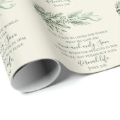 Johannes 3:16 Bijbelvers Custom Modern Christmas Cadeaupapier (Rol Hoek)