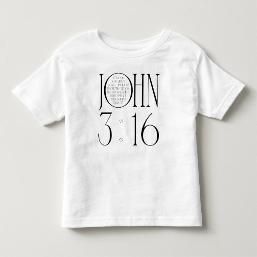 Johannes 3:16 Bijbelvers Kinder Shirts (Voorkant)