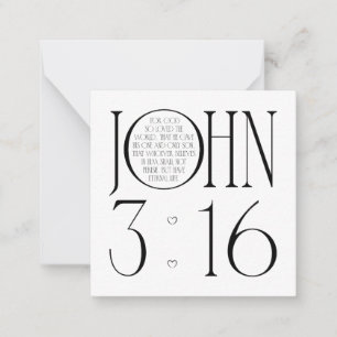 Johannes 3:16 Bijbelvers Notitiekaartje