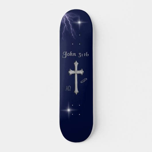 Johannes 3:16 Bijbelvers Persoonlijk Skateboard (Voorkant)