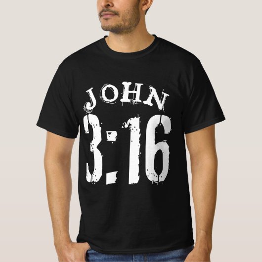 JOHANNES 3 16 BIJBELVERS T-SHIRT (Voorkant)