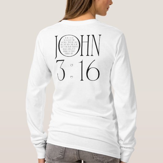 Johannes 3:16 Bijbelvers T-shirt (Achterkant)