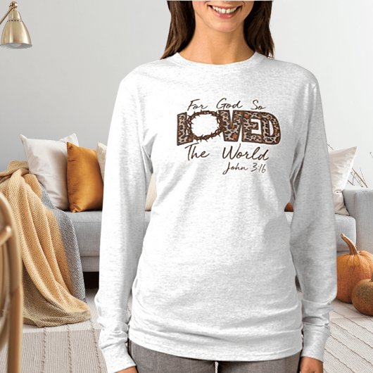 Johannes 3:16 Bijbelvers T-shirt met lang Sleeve