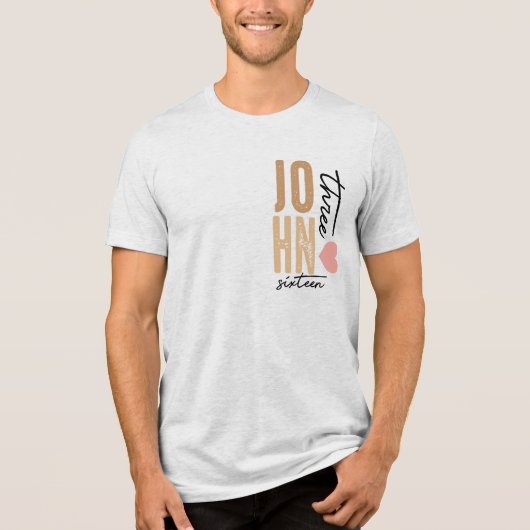 Johannes 3:16 Bijbelvers Tri-Blend Shirt (Voorkant)