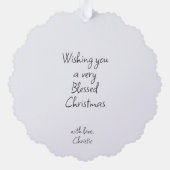 Johannes 3 16 Bijbelvers Wit Roze Bloemen Christel Ornament Kaart (Achterkant)