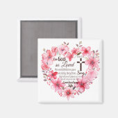 Johannes 3:16 Bloemhart Bijbelvers Magneet (Voorkant / Achterkant)