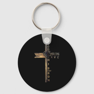 Johannes 3_16 Christelijk Kruis Bijbel T-shirt Chr Sleutelhanger