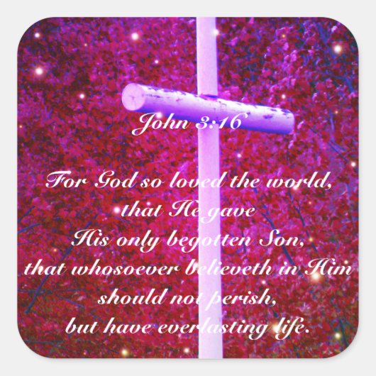 Johannes 3:16 Christelijk Kruis Firefly Sticker (Voorkant)