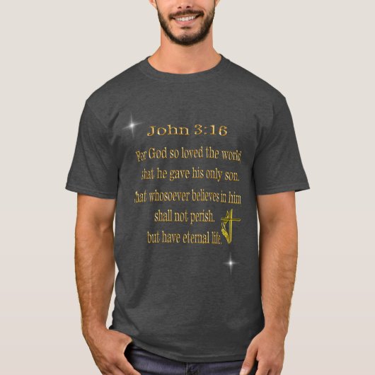 Johannes 3:16 christen t-shirt (Voorkant)