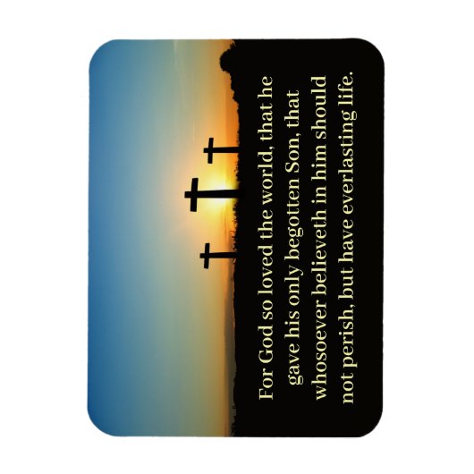 JOHANNES 3:16 Drie kruisen Bijbelvers Magneet (Verticaal)