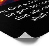 Johannes 3:16 Drie Kruizen Kosmische Nevel Kruisig Poster (Hoek)