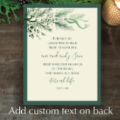 Johannes 3:16 Elegant Modern Groen Custom Kerstmis Feestdagenkaart