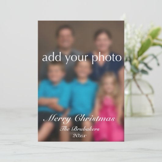 Johannes 3:16 Elegant Modern groen Foto Kerstmis Feestdagenkaart (Staand voorkant)