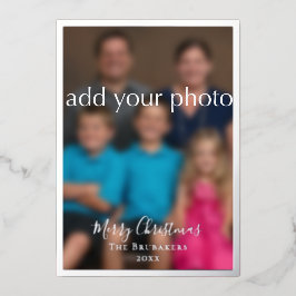 Johannes 3:16 Elegant Modern groen Foto Kerstmis Folie Feestdagenkaart