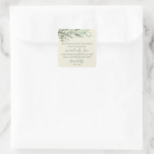 Johannes 3:16 Elegante moderne dennen religieuze k Vierkante Sticker (Tas)