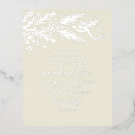 Johannes 3:16 Elegante Originele Pine Kerstmis Folie Feestdagen Briefkaart