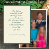 Johannes 3:16 Elegante Wijze Familie Foto Kerstmis Folie Feestdagenkaart