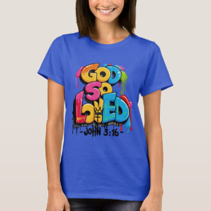 Johannes 3:16 Expressieve graffiti T-shirt