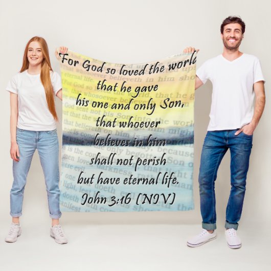 Johannes 3:16 fleece deken (In situ)