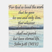 Johannes 3:16 fleece deken (Voorkant)