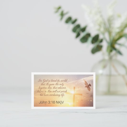 Johannes 3:16 Gebed Kaart Visitekaartje (Staand voorkant)