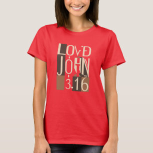 Johannes 3:16 Gefragmenteerde abstractie 1900 kubi T-shirt
